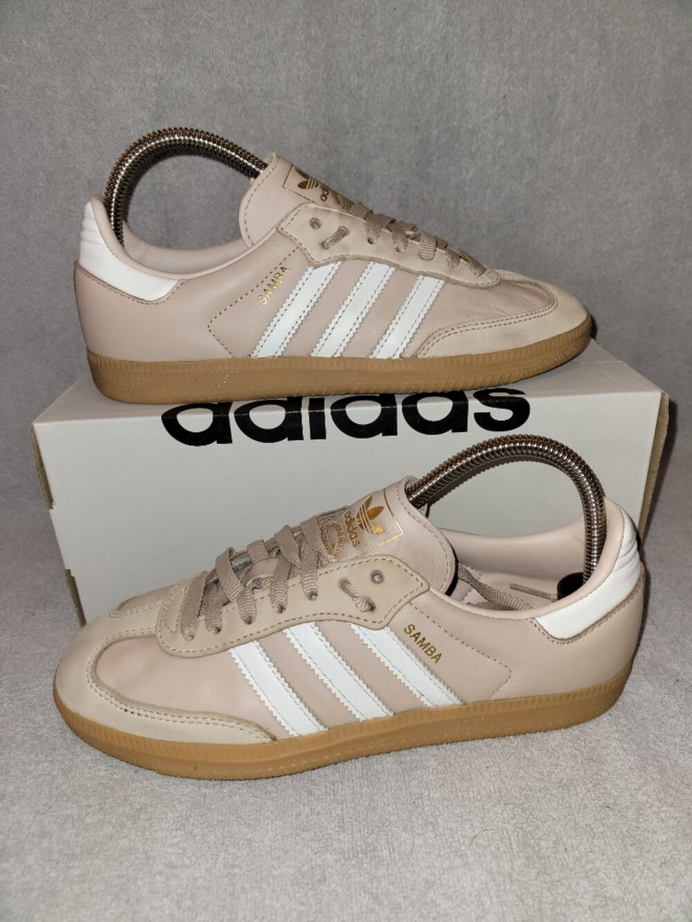 Adidas Samba OG Women's Size 7 Wonder Taupe White Tan Sneakers IE6523 (#2214)